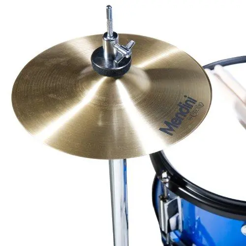 Mendini by Cecilio MJDS-5-BL 5-Piece Kids’ Drum Set – Blue Metallic Starter Kit Includes Throne, Cymbal & Drumsticks