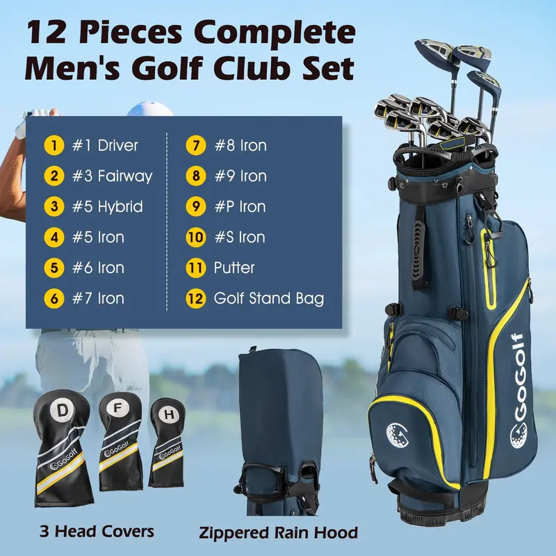 Men's Complete Golf Club Set – 12-Piece Right-Handed Kit with Matching Carry Bag 2