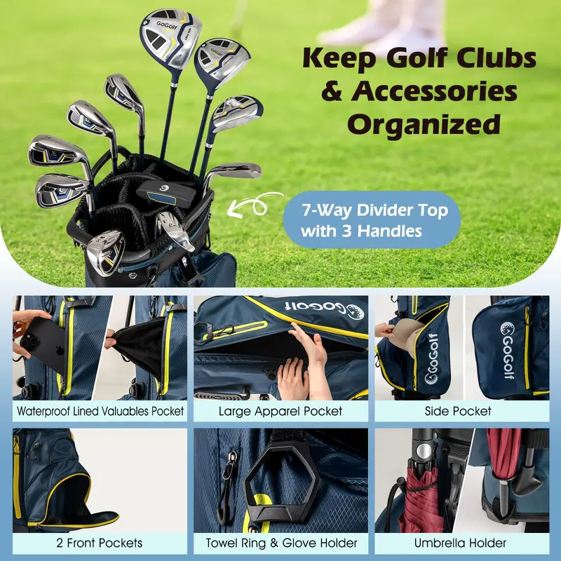 Men's Complete Golf Club Set – 12-Piece Right-Handed Kit with Matching Carry Bag