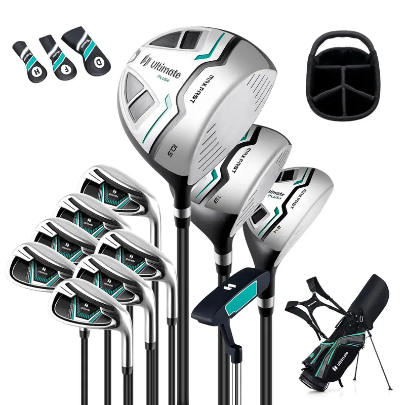 Men’s Complete Golf Club Set Including Driver, Irons, Putter, and Carry Bag