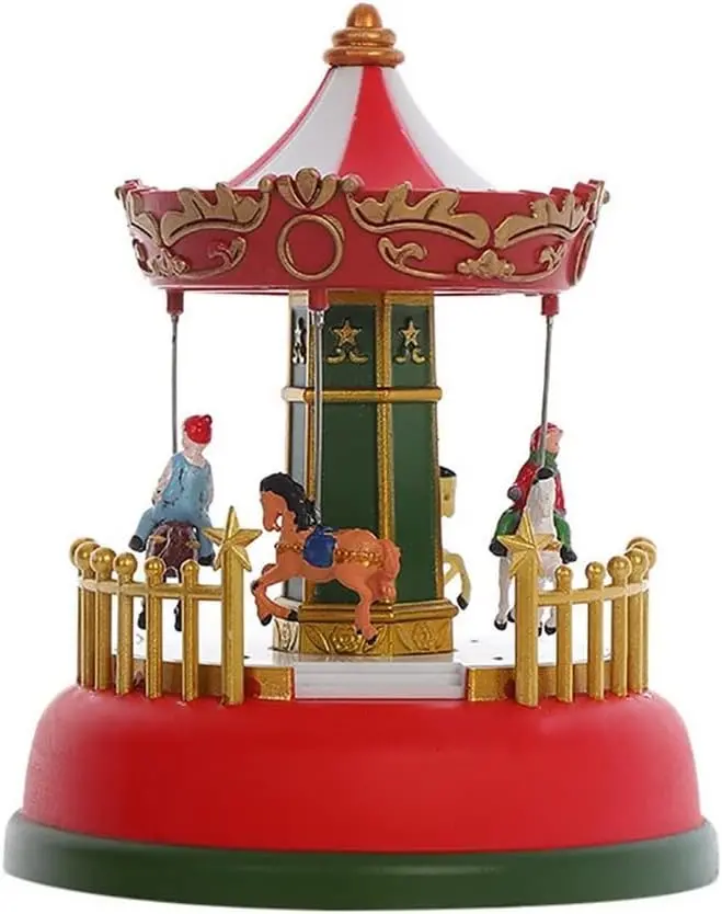 MGWYE Illuminated Holiday Music Box Ornament – Festive Animated Gift with Light Display