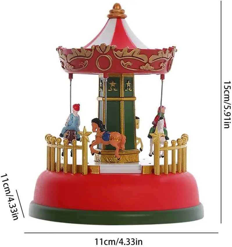 MGWYE Illuminated Holiday Music Box Ornament – Festive Animated Gift with Light Display
