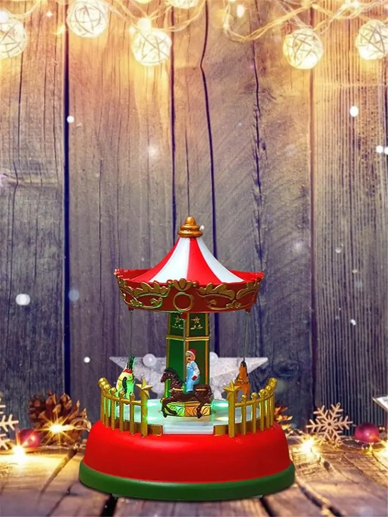 MGWYE Illuminated Holiday Music Box Ornament – Festive Animated Gift with Light Display