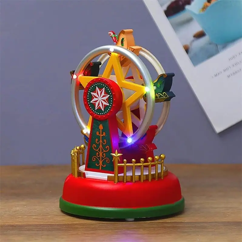 MGWYE Illuminated Holiday Music Box Ornament – Festive Animated Gift with Light Display