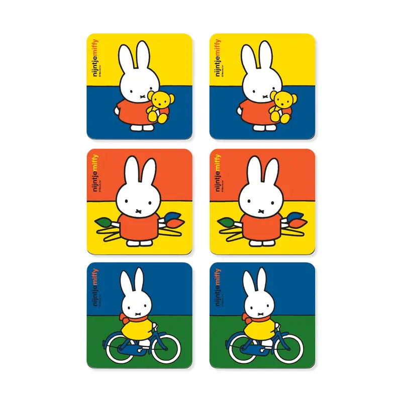 Miffy Illustrated Stone Coaster Set – 6-Piece Heat-Resistant Collection