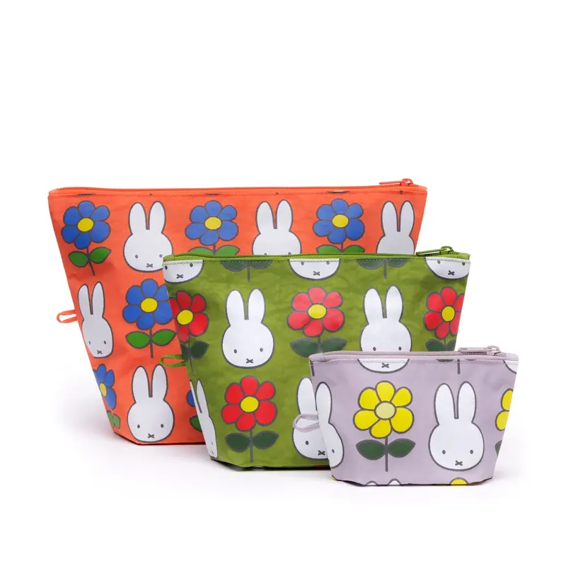 Miffy x Baggu Travel Pouch Collection – 3-Piece Set in Recycled Nylon