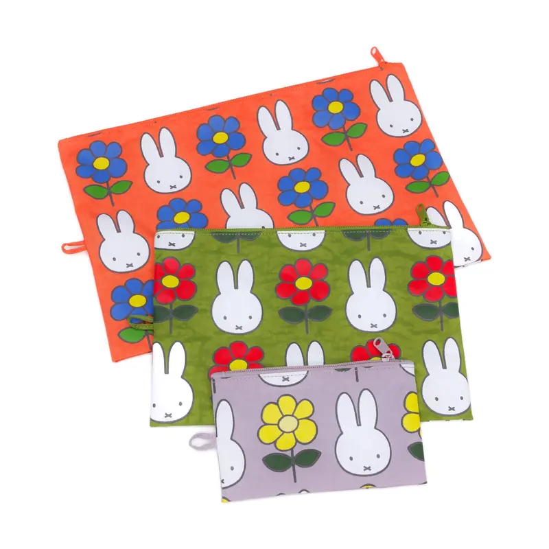 Miffy x Baggu Travel Pouch Collection – 3-Piece Set in Recycled Nylon