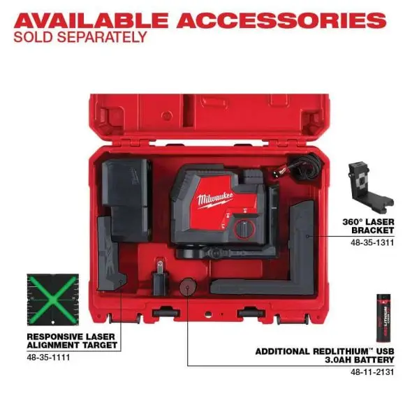 Milwaukee Cross Line Laser Level – 3522-21 Model with 100 ft Range & REDLITHIUM USB Power
