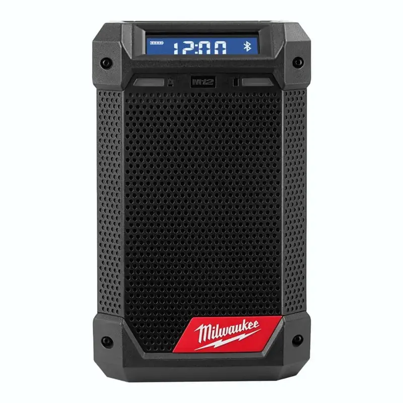 Milwaukee M12 Cordless Jobsite Radio – 12V Lithium-Ion Bluetooth/AM/FM Speaker with Integrated Battery Charger (Model 2951-20)