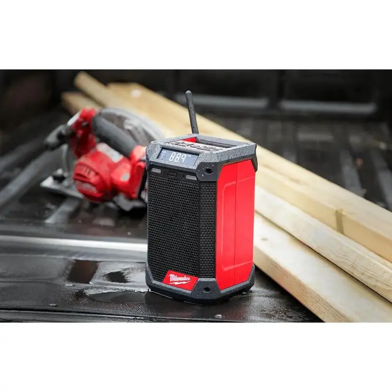 Milwaukee M12 Cordless Jobsite Radio – 12V Lithium-Ion Bluetooth/AM/FM Speaker with Integrated Battery Charger (Model 2951-20)