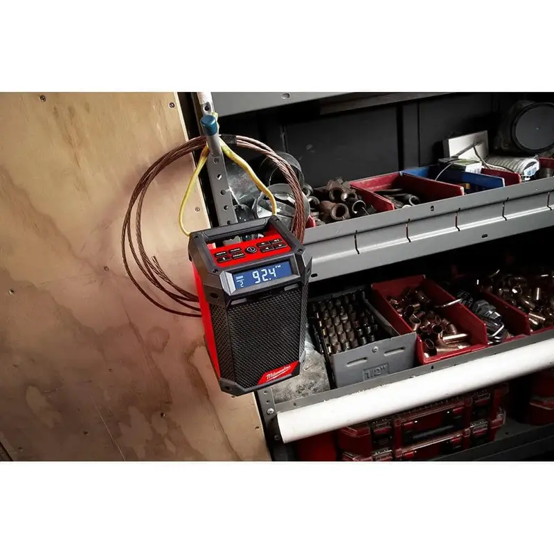 Milwaukee M12 Cordless Jobsite Radio – 12V Lithium-Ion Bluetooth/AM/FM Speaker with Integrated Battery Charger (Model 2951-20)