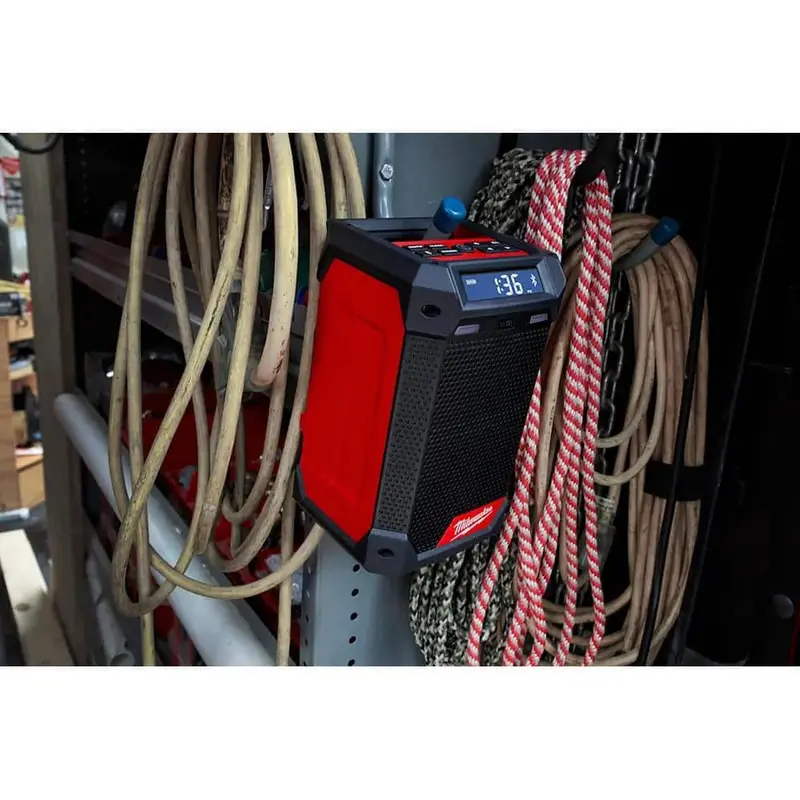 Milwaukee M12 Cordless Jobsite Radio – 12V Lithium-Ion Bluetooth/AM/FM Speaker with Integrated Battery Charger (Model 2951-20)