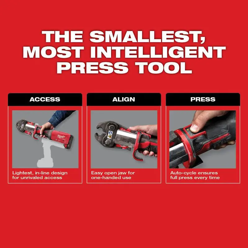 Milwaukee M18 FORCE LOGIC Press Tool with ONE-KEY Technology – Compatible with 1/2-Inch Copper & Stainless Steel Fittings
