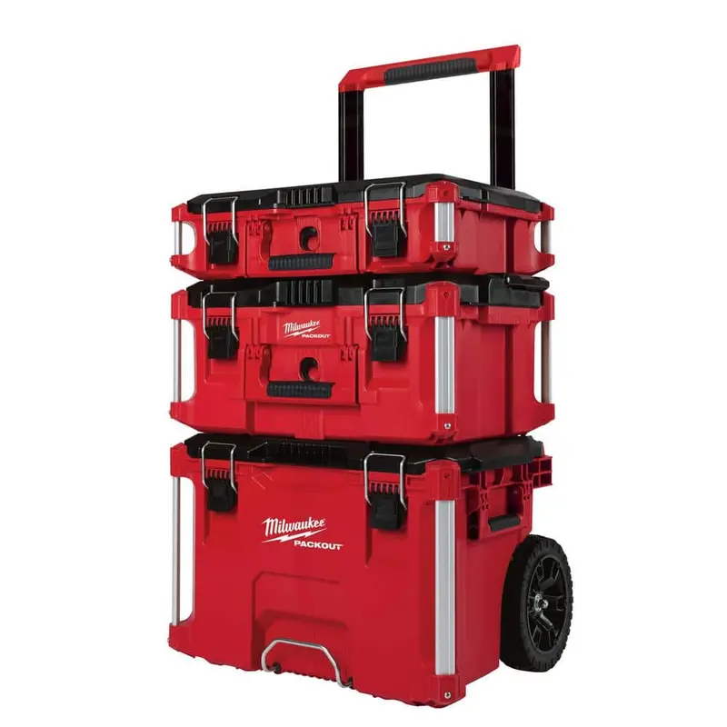 Milwaukee PACKOUT Rolling Tool System – Includes 22" Large Box, Medium Box, and Rolling Base (8426/8425/8424)