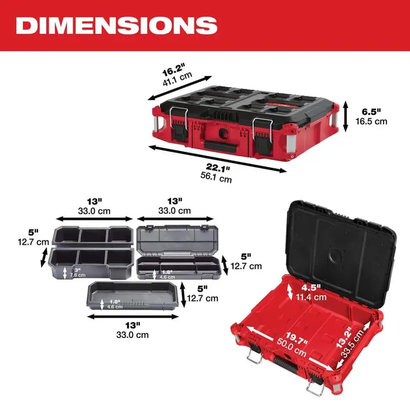 Milwaukee PACKOUT Rolling Tool System – Includes 22" Large Box, Medium Box, and Rolling Base (8426/8425/8424) 2