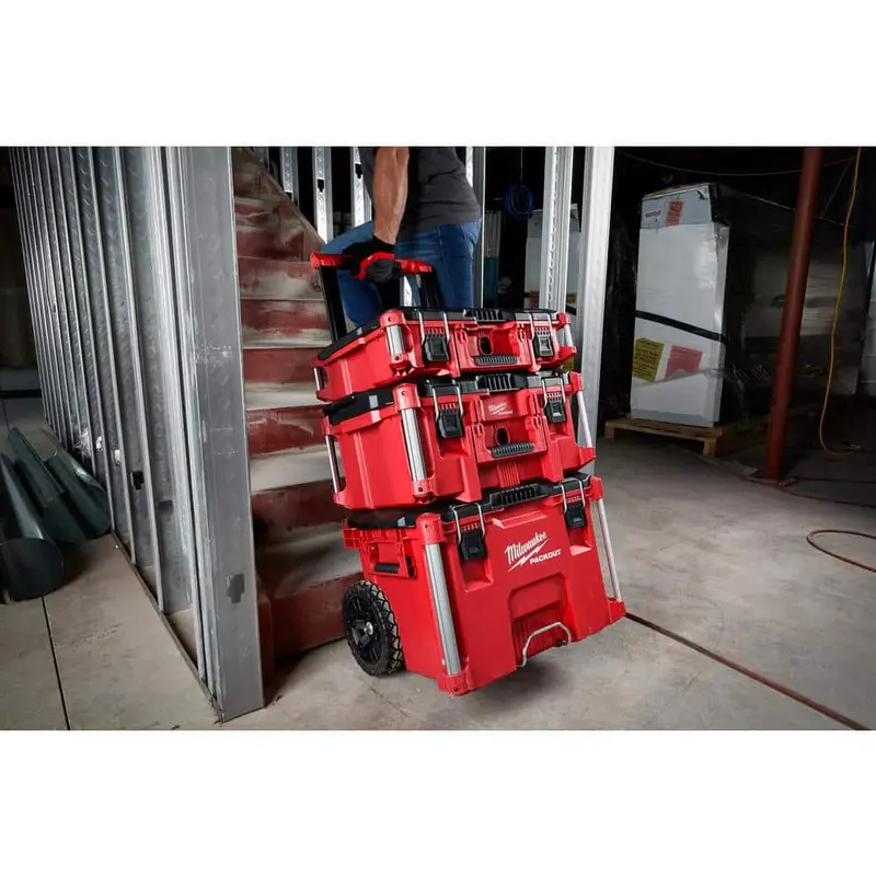 Milwaukee PACKOUT Rolling Tool System – Includes 22" Large Box, Medium Box, and Rolling Base (8426/8425/8424)