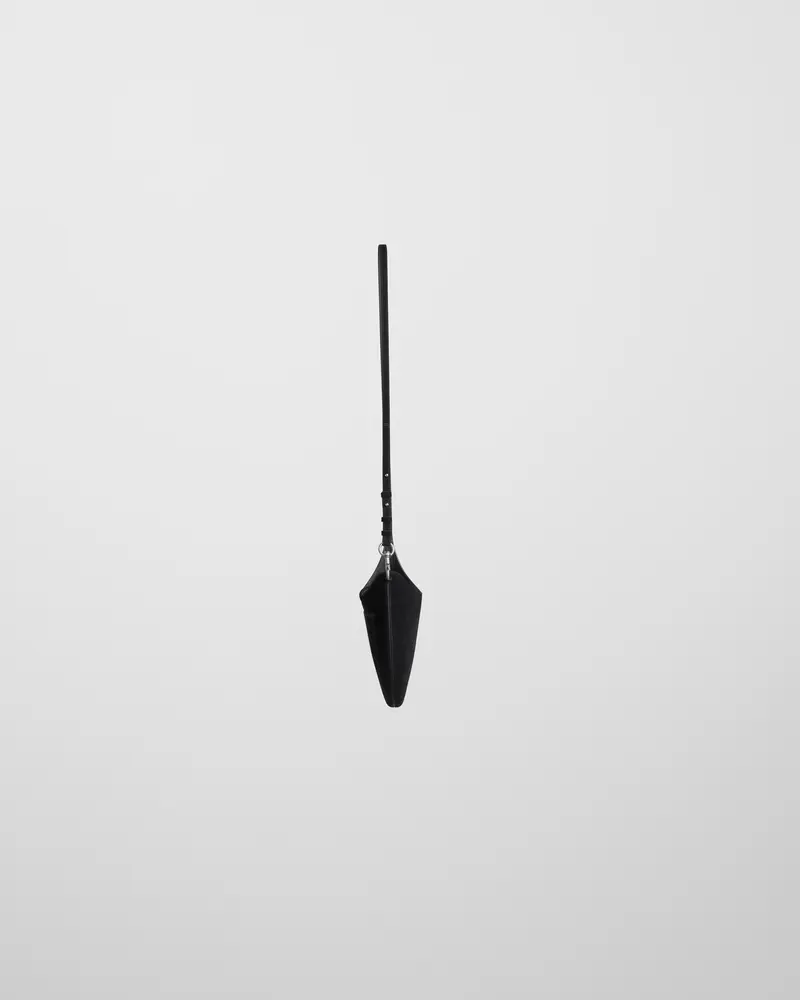 Mini Bean Sling Bag In Black Calf Suede