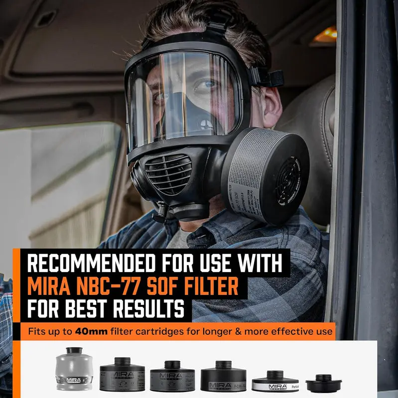 MIRA SAFETY CM-6M Full-Face CBRN Gas Mask – NIOSH-Certified, Integrated Hydration System, and Advanced Filtration