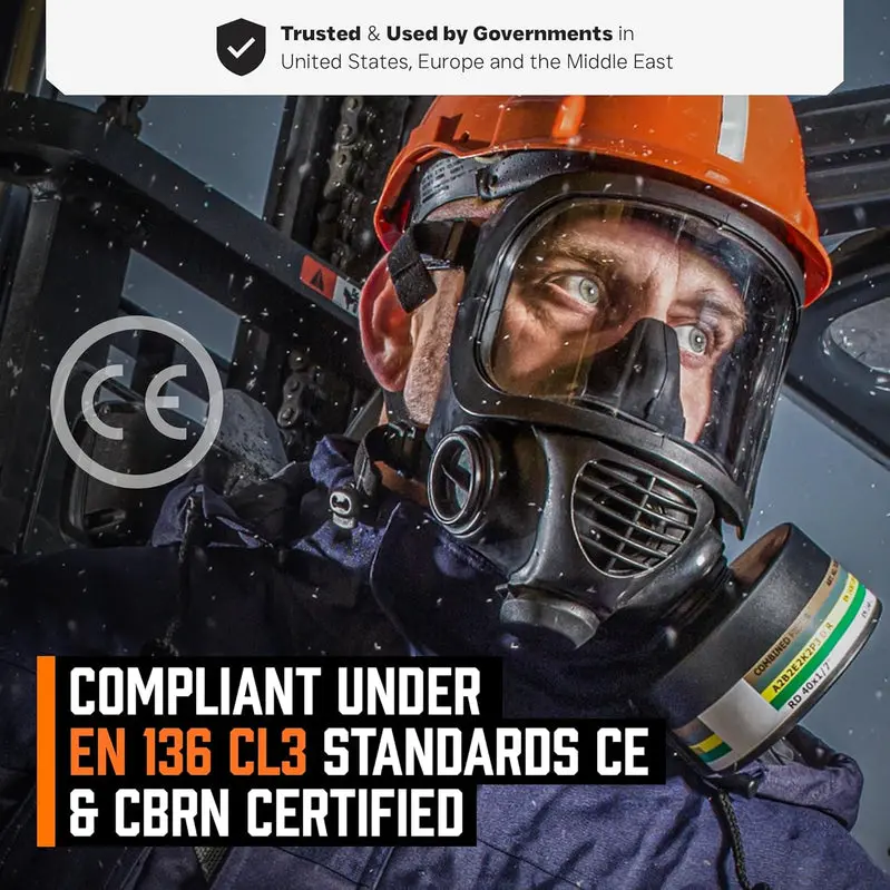 MIRA SAFETY CM-6M Full-Face CBRN Gas Mask – NIOSH-Certified, Integrated Hydration System, and Advanced Filtration
