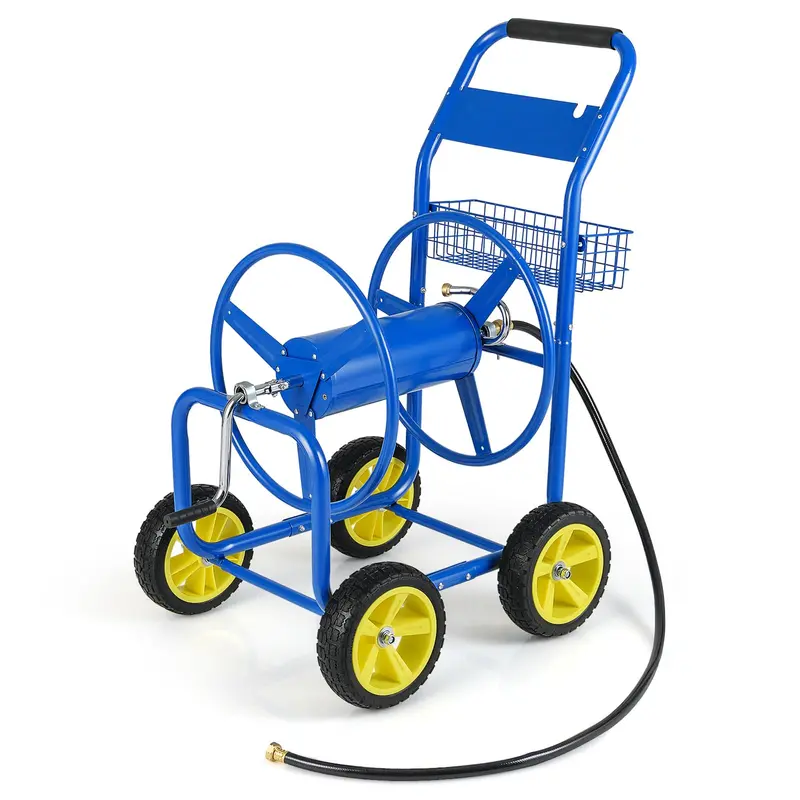 Mobile Garden Hose Reel Cart – 300 ft Capacity for 5/8" Hose with Smooth-Rolling Wheels