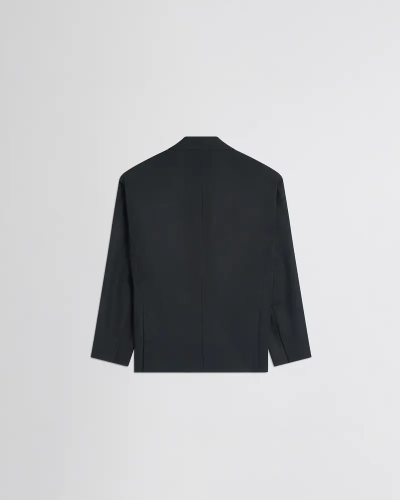 Modern Black Wool Tuxedo Jacket With Boxed Silhouette 2