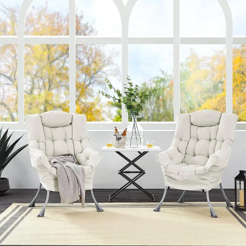 Modern High-Back Accent Chair by Living and More – Cool Grey Fabric Lounge Seating