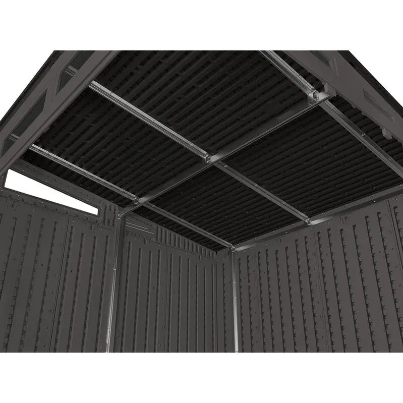 Modernist Resin Storage Shed – Weather-Resistant 7'2.5" W × 7'3.5" D × 7'5.5" H Structure for Secure Outdoor Storage