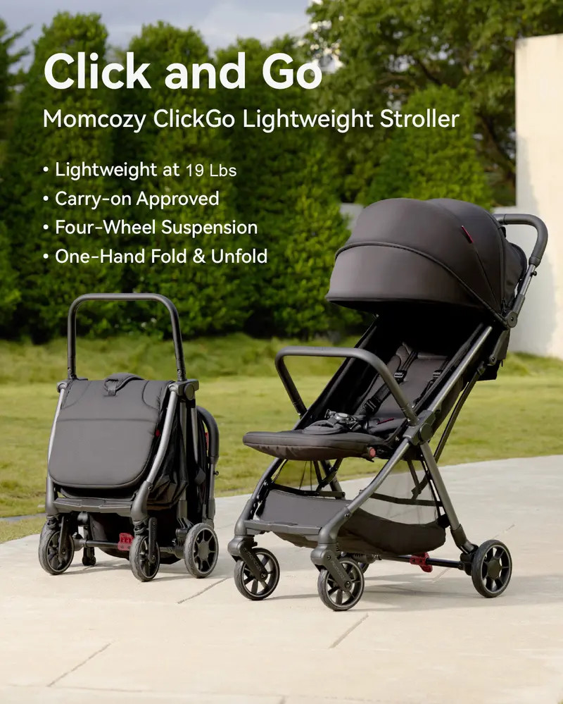 Momcozy ClickGo Lightweight Folding Stroller – Compact Travel Companion
