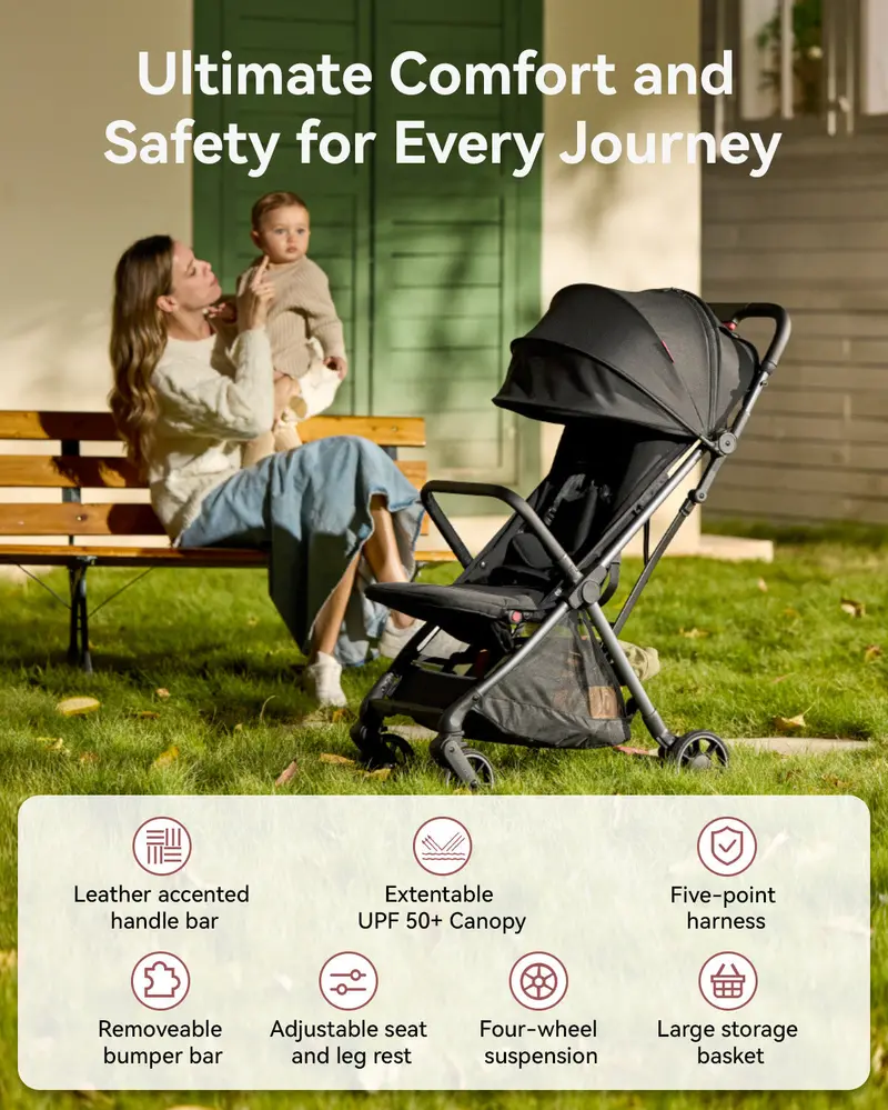 Momcozy ClickGo Lightweight Folding Stroller – Compact Travel Companion