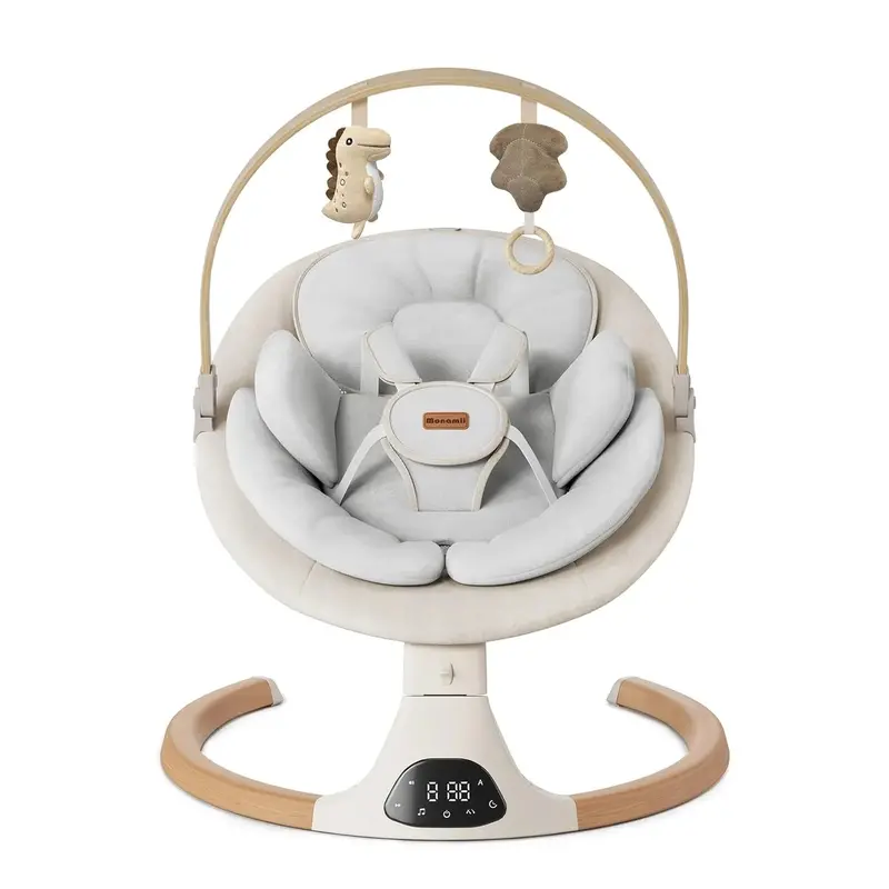 Monamii Bluetooth-Powered Infant Swing – 5-Speed Rocker with Wireless Remote and Built-in Speaker