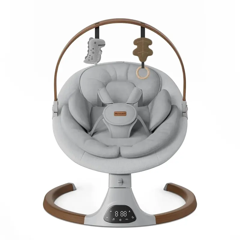 Monamii Bluetooth-Powered Infant Swing – 5-Speed Rocker with Wireless Remote and Built-in Speaker