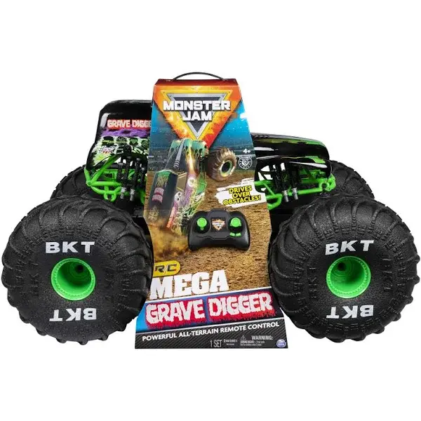 Monster Jam Mega Grave Digger RC Truck – 1:6 Scale All-Terrain Monster Vehicle with Authentic Detailing and Robust Build Quality