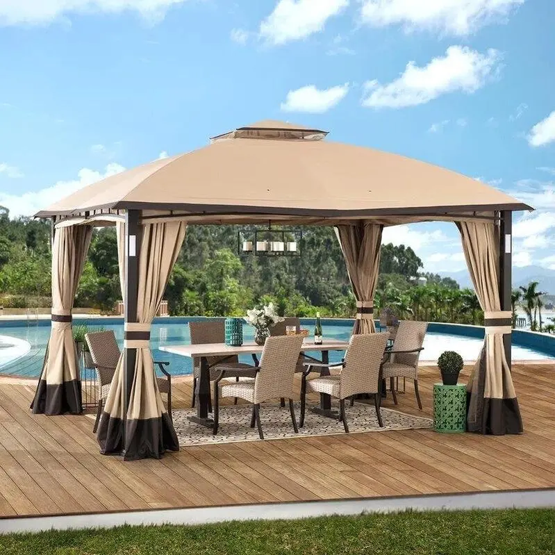 Moorehead 12 ft. x 10 ft. Rust-Resistant Powder-Coated Steel Patio Gazebo