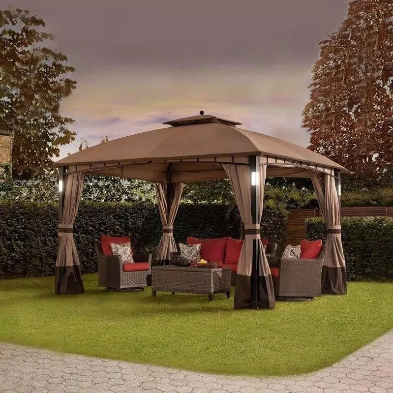 Moorehead 12 ft. x 10 ft. Rust-Resistant Powder-Coated Steel Patio Gazebo