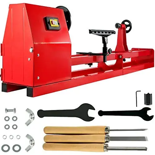 Mophorn 14" x 40" Variable-Speed Benchtop Wood Lathe – Includes 3 Turning Tools & Precision Control