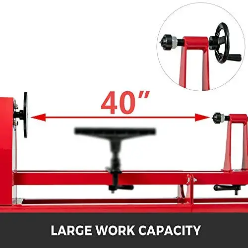 Mophorn 14" x 40" Variable-Speed Benchtop Wood Lathe – Includes 3 Turning Tools & Precision Control