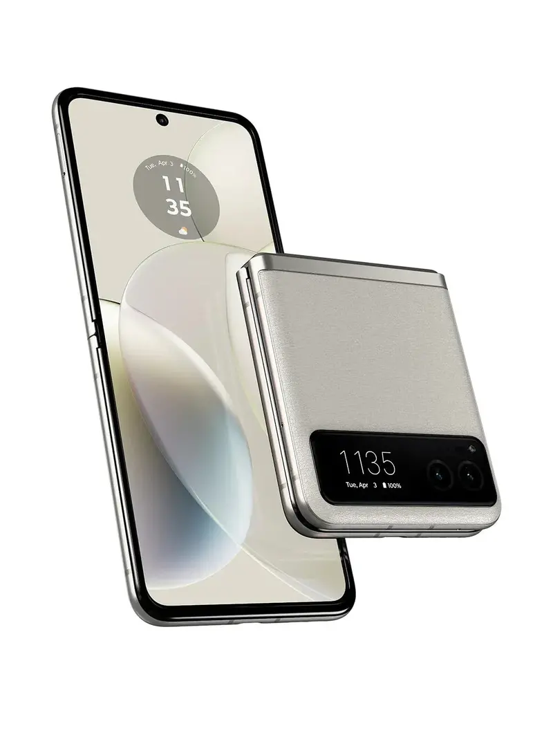 Motorola razr (2023) Unlocked Flip Smartphone – 8GB RAM, 128GB Storage, 32MP Camera, Vanilla Cream