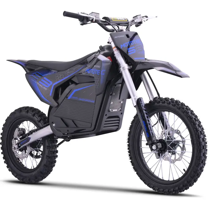 MotoTec 72V Pro Electric Dirt Bike – 5000W Lithium-Powered Off-Road Motorcycle in Blue, High-Torque Performance Model