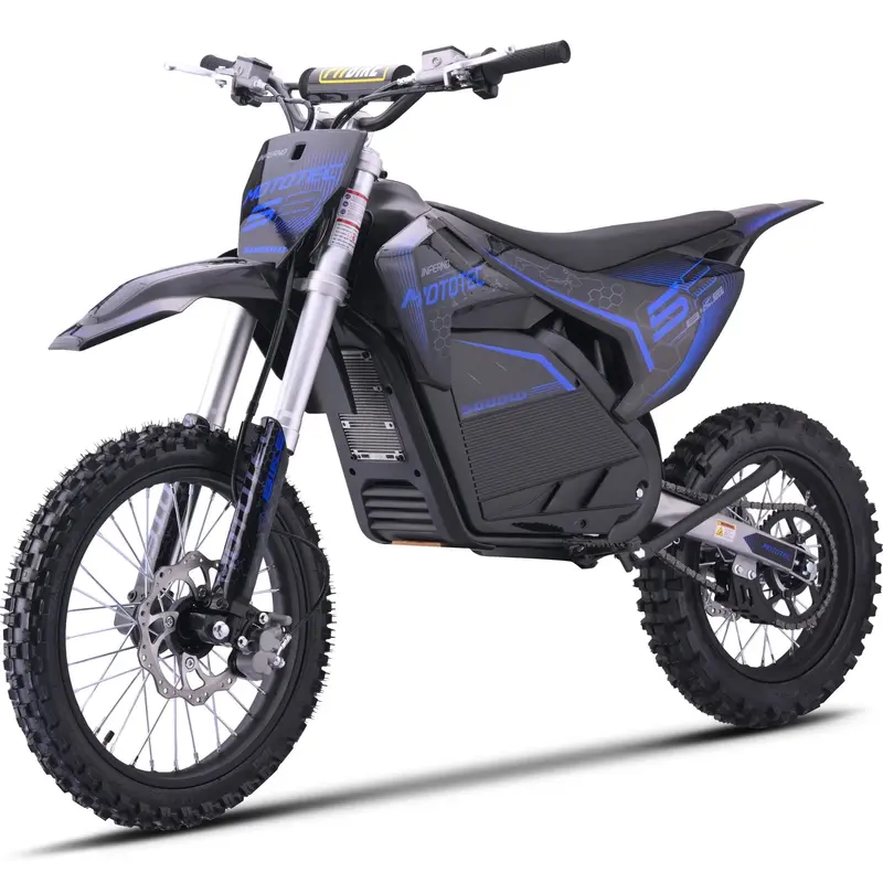 MotoTec 72V Pro Electric Dirt Bike – 5000W Lithium-Powered Off-Road Motorcycle in Blue, High-Torque Performance Model