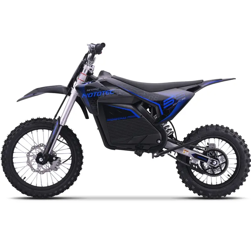 MotoTec 72V Pro Electric Dirt Bike – 5000W Lithium-Powered Off-Road Motorcycle in Blue, High-Torque Performance Model