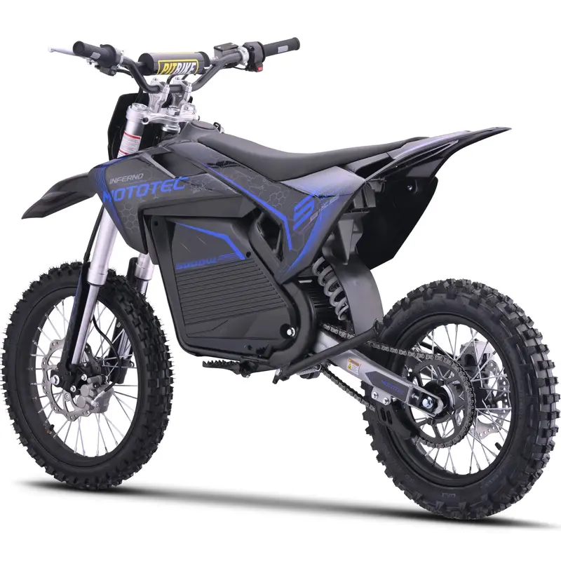 MotoTec 72V Pro Electric Dirt Bike – 5000W Lithium-Powered Off-Road Motorcycle in Blue, High-Torque Performance Model
