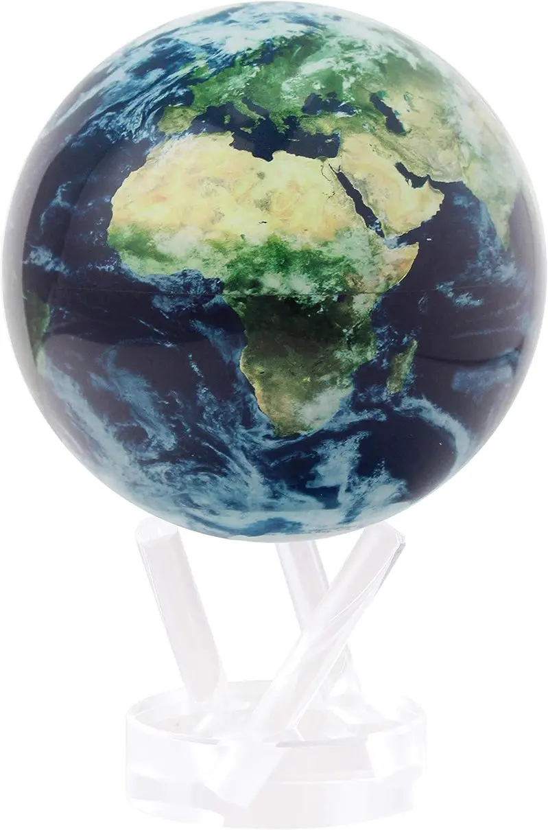 MOVA Light-Powered Self-Rotating Globe – 4.5" Diameter with Realistic Cloud Mapping & Earth Visualization