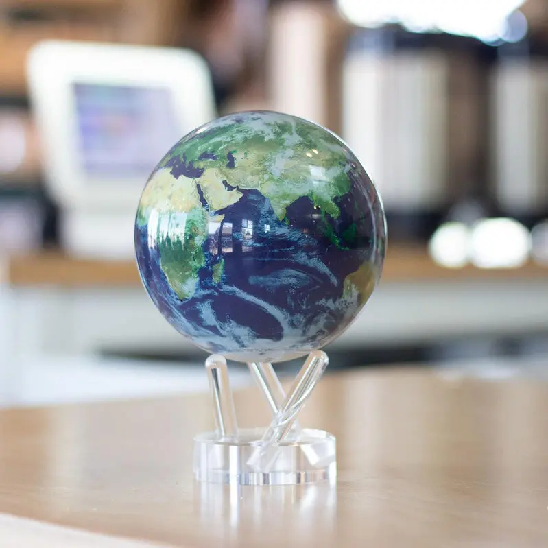 MOVA Light-Powered Self-Rotating Globe – 4.5" Diameter with Realistic Cloud Mapping & Earth Visualization