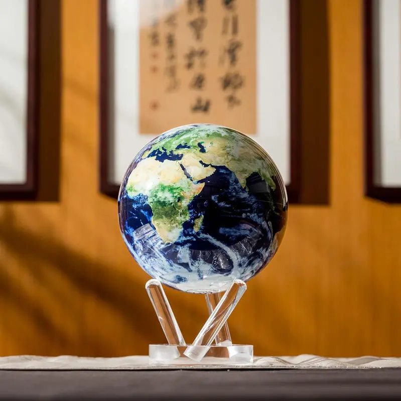 MOVA Light-Powered Self-Rotating Globe – 4.5" Diameter with Realistic Cloud Mapping & Earth Visualization