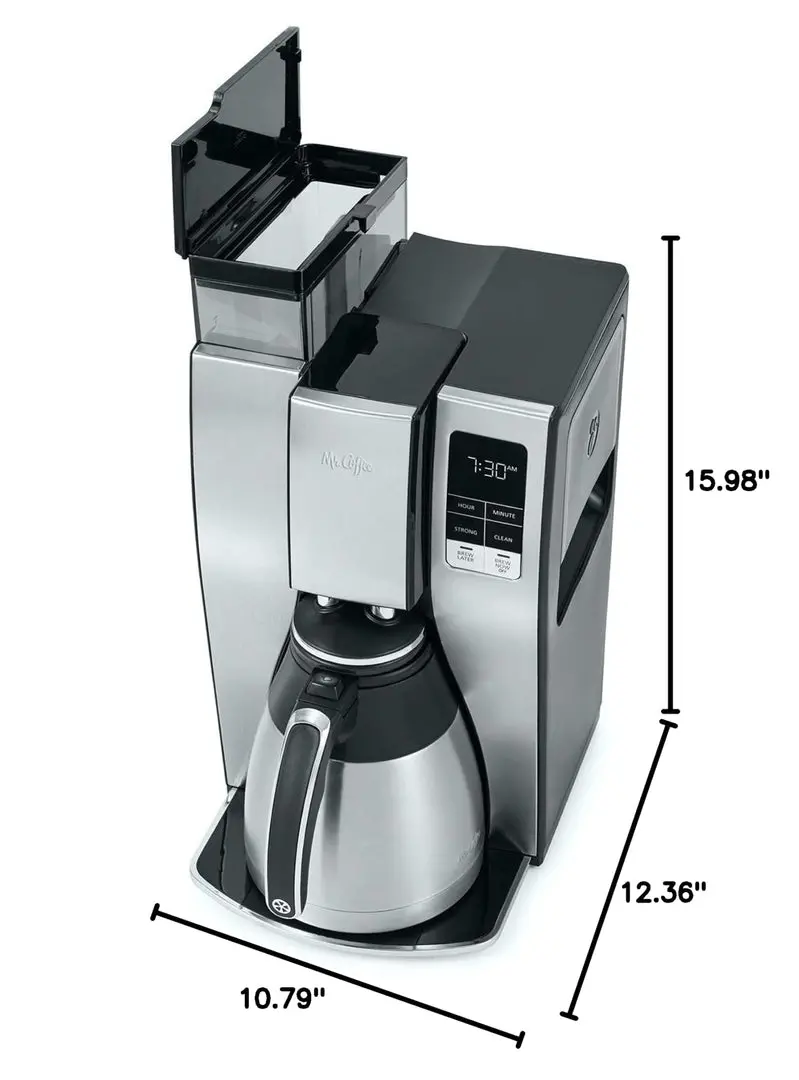 Mr. Coffee 10-Cup Programmable Thermal Carafe Coffee Maker – Double-Wall Stainless Steel Pot