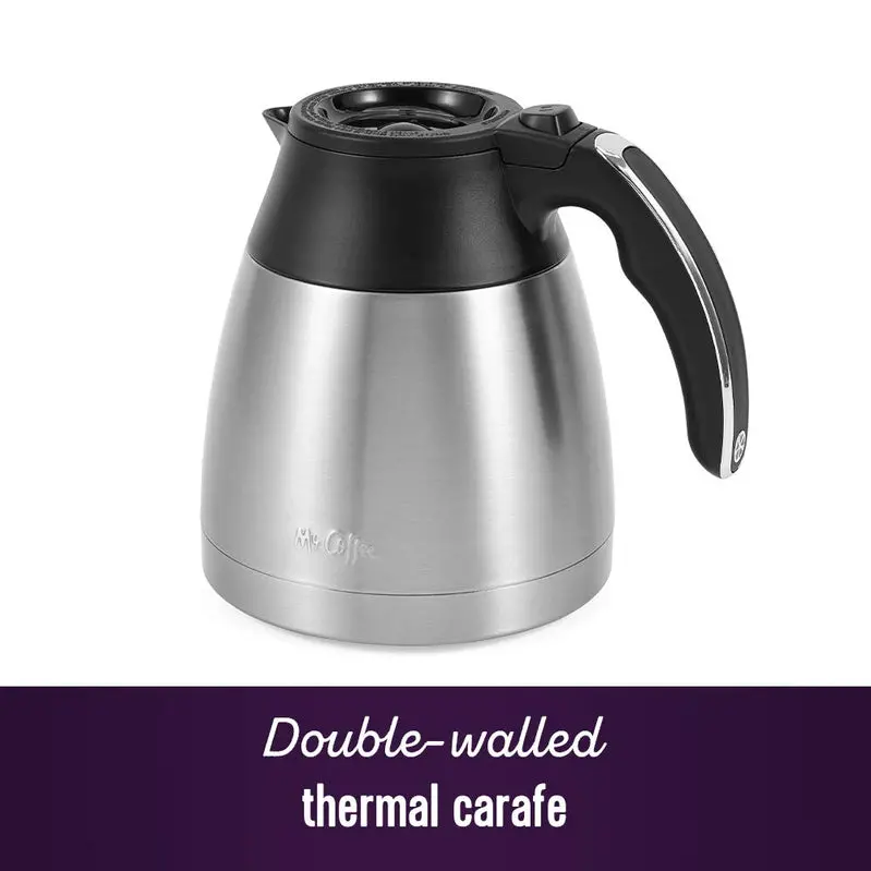 Mr. Coffee 10-Cup Programmable Thermal Carafe Coffee Maker – Double-Wall Stainless Steel Pot