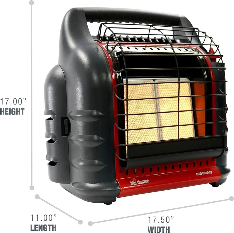 Mr. Heater Big Buddy Portable Propane Heater – 18,000 BTU Indoor-Safe Unit with Dual-Fuel Compatibility