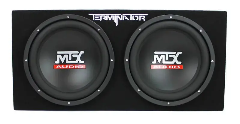 MTX 12" Dual-Voice-Coil Car Subwoofer Package – Complete System with Enclosed Box, Amp & QPower Wiring Kit
