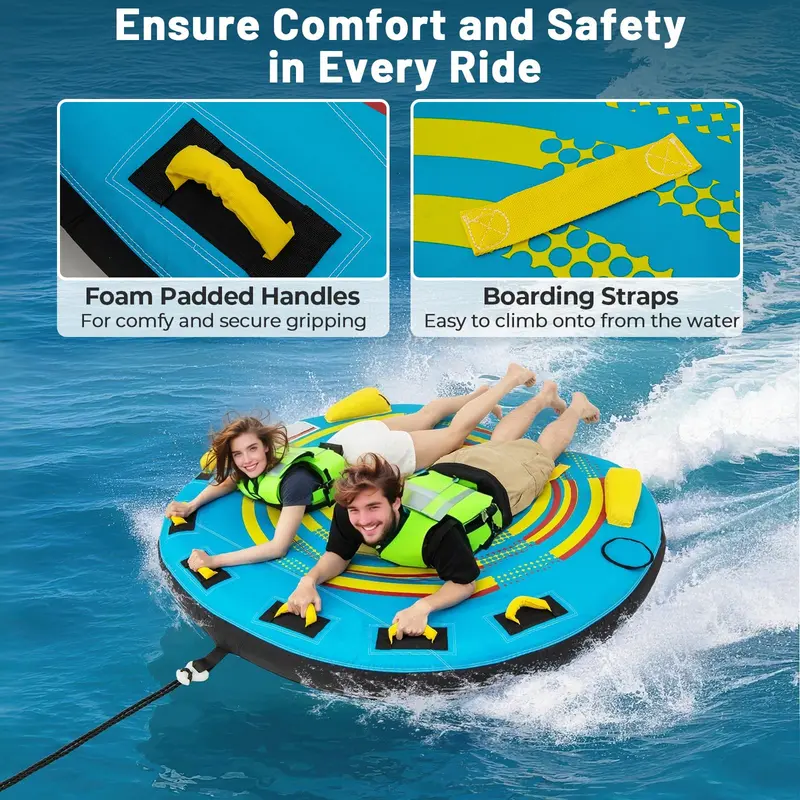 Multi-Passenger Inflatable Boat Tube for 1–3 Riders—Features Quick-Connect Fitting and Drain Plug