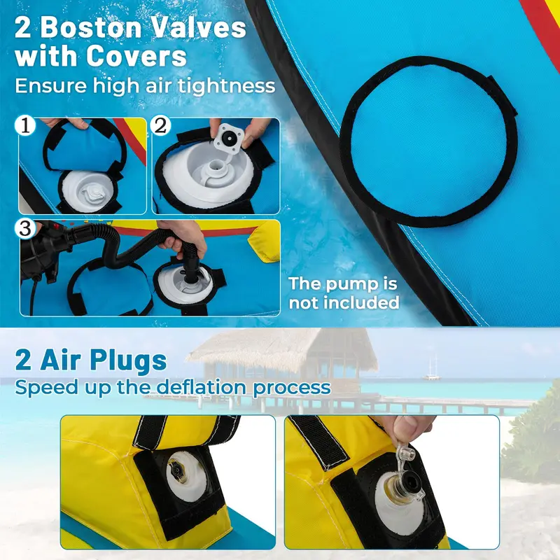 Multi-Passenger Inflatable Boat Tube for 1–3 Riders—Features Quick-Connect Fitting and Drain Plug